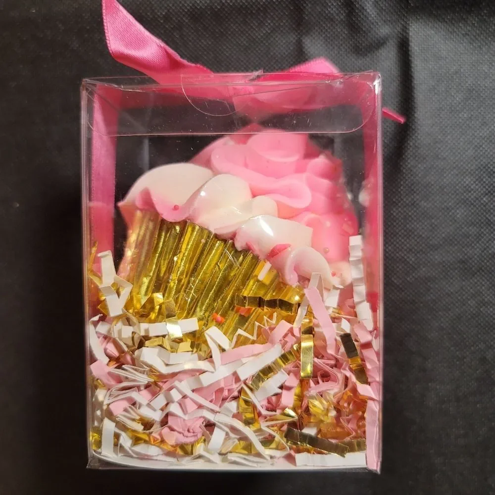 Bath Bomb - Cupcake With Pink and Yellow Icing and Sprinkles - Lemon Sugar